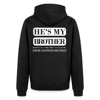 Il est mon frère d'une autre mère - Veste à capuche bio Premium Unisexe - noir - Dos - Nico (187cm)