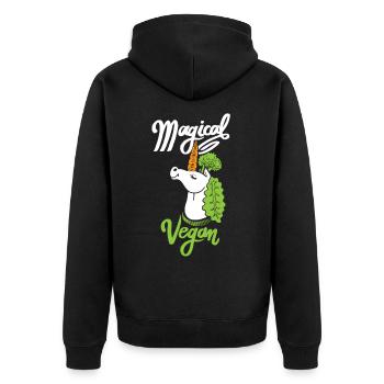 Vegan magique - Veste à capuche bio Premium Unisexe - noir - Dos - Nico (187cm)