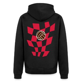Kroatien - Unisex Premium Bio Zip Hoodie - Schwarz - Hinten - Nico (187cm)