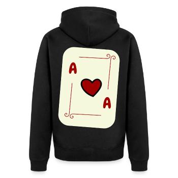 Heart Ace, Playing Card, Card Game, Ace, Card - Unisex Premium Organic Zip Hoodie - black - Back - Nico (187cm)