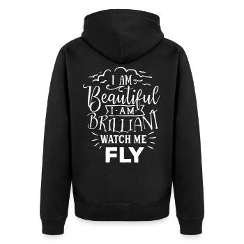 Motivation Rêves Caractère Cadeau Vie Positif - Veste à capuche bio Premium Unisexe - noir - Dos - Nico (187cm)
