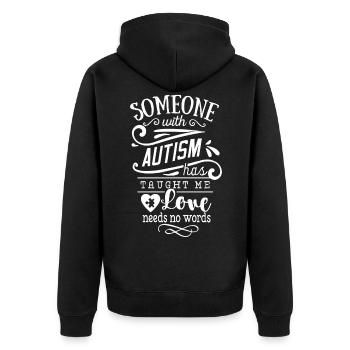 Autisme Don L’amour n’a pas besoin de mots - Veste à capuche bio Premium Unisexe - noir - Dos - Nico (187cm)