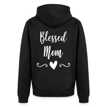 Mother Gift God Bible Jesus Gospel Christian - Unisex Premium Organic Zip Hoodie - black - Back - Nico (187cm)