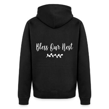 Psalm Gift God Bible Jesus Gospel Christian - Unisex Premium Organic Zip Hoodie - black - Back - Nico (187cm)