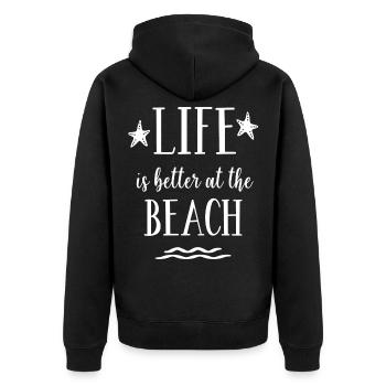Idée de cadeau de paroles drôles - Veste à capuche bio Premium Unisexe - noir - Dos - Nico (187cm)