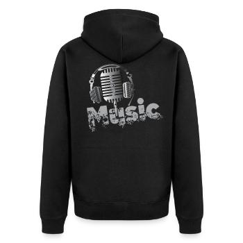 Musique Chanteur chanteuse micro cadeau - Veste à capuche bio Premium Unisexe - noir - Dos - Nico (187cm)