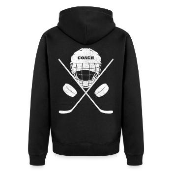 Entraîneur de hockey sur glace - Veste à capuche bio Premium Unisexe - noir - Dos - Nico (187cm)