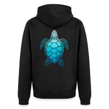Tortue de mer tortue animal sous l'eau - Veste à capuche bio Premium Unisexe - noir - Dos - Nico (187cm)