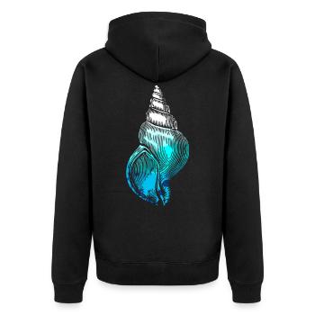 Vie marine sous-marine Seashell mer profonde - Veste à capuche bio Premium Unisexe - noir - Dos - Nico (187cm)