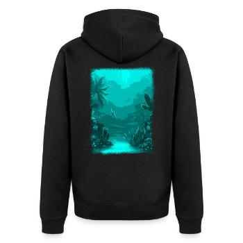 aquarium sous-marin plongée sous-marine corail - Veste à capuche bio Premium Unisexe - noir - Dos - Nico (187cm)