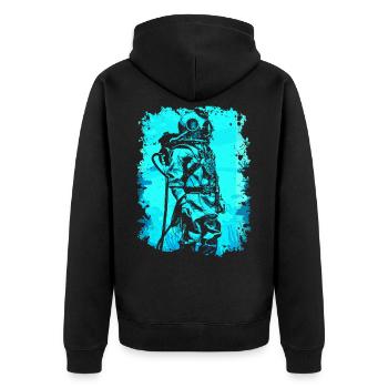 Taucher Tauchen unter Wasser Meer Scuba Geschenk - Unisex Premium Bio Zip Hoodie - Schwarz - Hinten - Nico (187cm)
