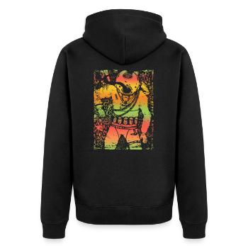 Diver diving goggles snorkeling underwater - Unisex Premium Organic Zip Hoodie - black - Back - Nico (187cm)