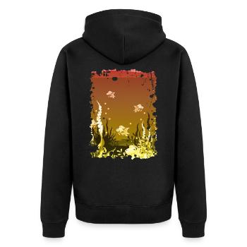 sous-marin aquarium mer océan lac corail - Veste à capuche bio Premium Unisexe - noir - Dos - Nico (187cm)