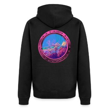 unter Wasser Aquarium Meer Ozean Boot - Unisex Premium Bio Zip Hoodie - Schwarz - Hinten - Nico (187cm)