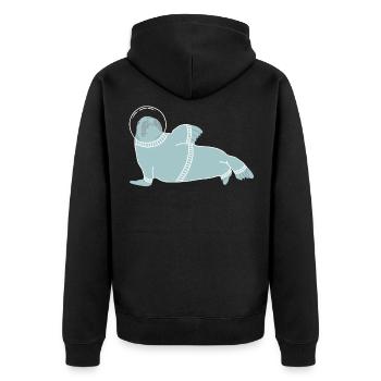 Sceau Sceau De Mer Lion De Morse Cadeaux - Veste à capuche bio Premium Unisexe - noir - Dos - Nico (187cm)
