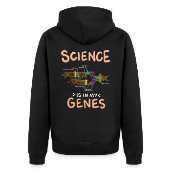 Science génétique drôle dans les gènes - Veste à capuche bio Premium Unisexe - noir - Dos - Nico (187cm)