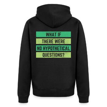 Philosophie Geschenk - Unisex Premium Bio Zip Hoodie - Schwarz - Hinten - Nico (187cm)
