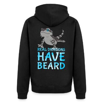 Lézard dragon avec barbe mon meilleur copain - Veste à capuche bio Premium Unisexe - noir - Dos - Nico (187cm)