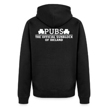 Irische Pubs St Patricks Day - Unisex Premium Bio Zip Hoodie - Schwarz - Hinten - Nico (187cm)