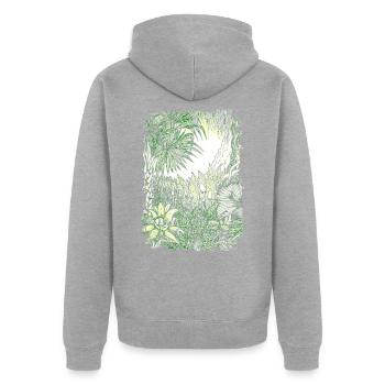 Dschungel Regenwald Naturschutz Amazonas Natur - Unisex Premium Bio Zip Hoodie - Grau meliert - Hinten - Nico (187cm)