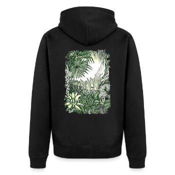 Dschungel Regenwald Naturschutz Amazonas Natur - Unisex Premium Bio Zip Hoodie - Schwarz - Hinten - Nico (187cm)