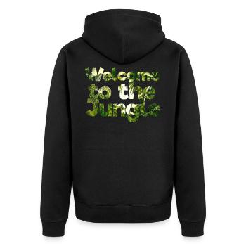 Dschungel Regenwald Naturschutz Amazonas - Unisex Premium Bio Zip Hoodie - Schwarz - Hinten - Nico (187cm)