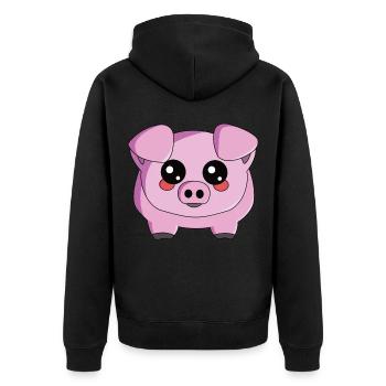 cochon cochon domestique - Veste à capuche bio Premium Unisexe - noir - Dos - Nico (187cm)