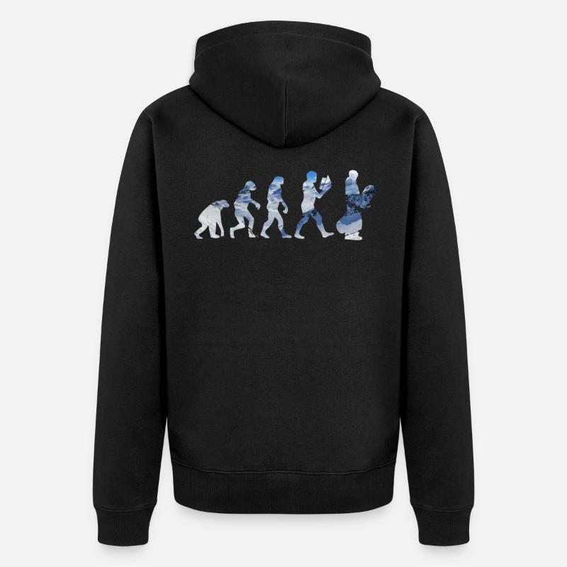 Evolution Snowboarding Snowboard - Unisex Premium Bio Zip Hoodie - Schwarz