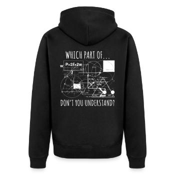 Physik Maschinenbau komplizierte Formeln Nerd - Unisex Premium Bio Zip Hoodie - Schwarz - Hinten - Nico (187cm)