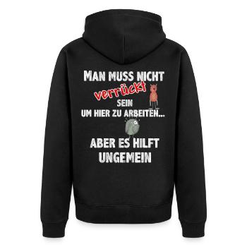 Cooler Witziger Lustiger Spruch Kollegen Arbeit - Unisex Premium Bio Zip Hoodie - Schwarz - Hinten - Nico (187cm)