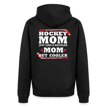 Eishockey Eishockeyspieler Hockey Wintersport Mutt - Unisex Premium Bio Zip Hoodie - Schwarz - Hinten - Nico (187cm)