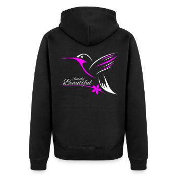 i love dragonfly - Unisex Premium Organic Zip Hoodie - black - Back - Nico (187cm)