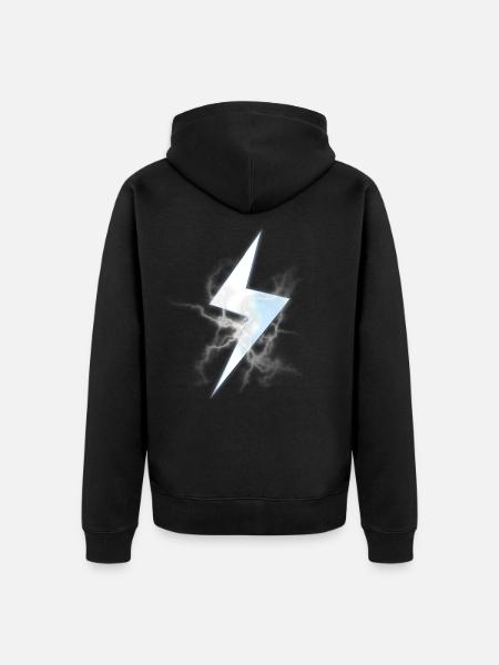Lightning strike - Unisex Premium Organic Zip Hoodie - black