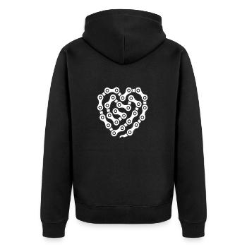 Bicycle chain bike white - Unisex Premium Organic Zip Hoodie - black - Back - Nico (187cm)