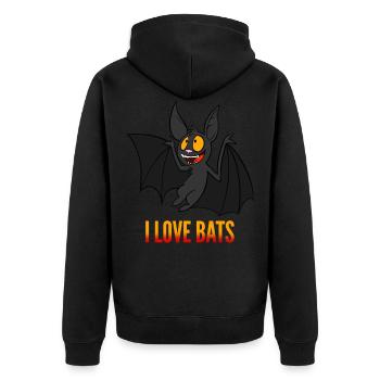 J'adore les chauves-souris - Veste à capuche bio Premium Unisexe - noir - Dos - Nico (187cm)