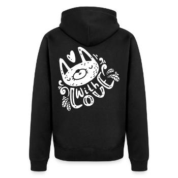 Dogs cadeau pug teckels dictons entraîneur mastiff - Veste à capuche bio Premium Unisexe - noir - Dos - Nico (187cm)
