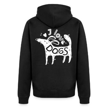 Dogs cadeau pug teckels dictons entraîneur mastiff - Veste à capuche bio Premium Unisexe - noir - Dos - Nico (187cm)