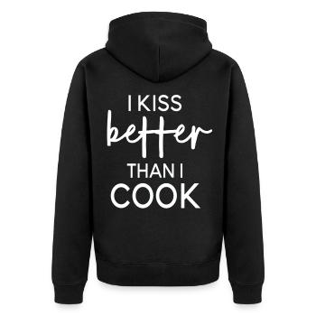Gastronomie Koch Geschenk Mutter Küche Restaurant - Unisex Premium Bio Zip Hoodie - Schwarz - Hinten - Nico (187cm)