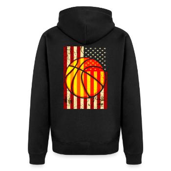 Basketball Basketballer Basketball Team USA - Unisex Premium Organic Zip Hoodie - black - Back - Nico (187cm)