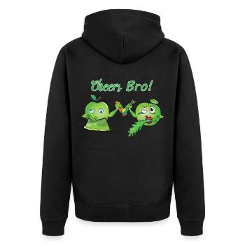 Kotzende Äpfel Cartoon Comic Speiben betrunken - Unisex Premium Bio Zip Hoodie - Schwarz - Hinten - Nico (187cm)