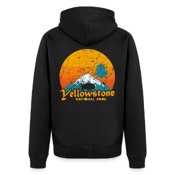 Cadeau nature à Yellowstone Buffalo Nature - Veste à capuche bio Premium Unisexe - noir - Dos - Nico (187cm)