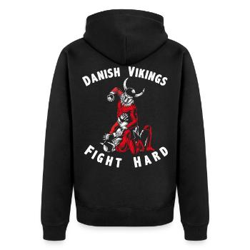Les Vikings du Danemark se battent fort - Veste à capuche bio Premium Unisexe - noir - Dos - Nico (187cm)