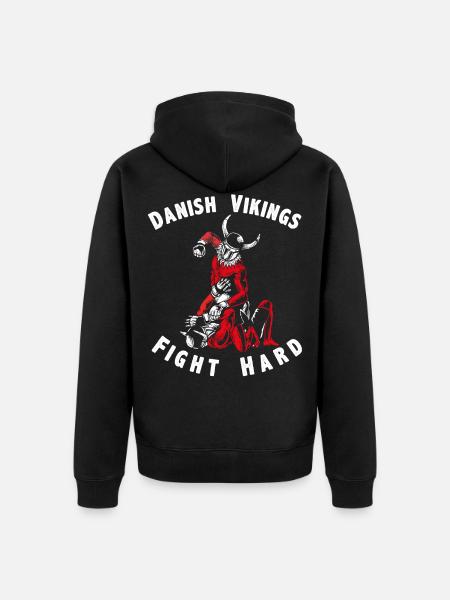 Dänemark Wikinger kämpfen hart - Unisex Premium Bio Zip Hoodie - Schwarz