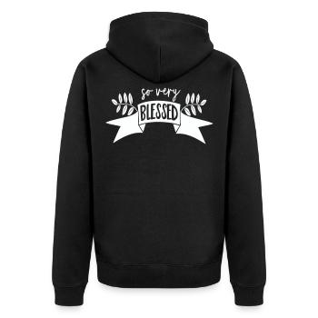 Psalm Gift God Bible Jesus Gospel Christ - Unisex Premium Organic Zip Hoodie - black - Back - Nico (187cm)