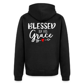 Jesus Gift God Bible Psalm Gospel Christ - Unisex Premium Organic Zip Hoodie - black - Back - Nico (187cm)