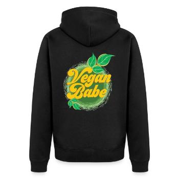 Vegan Babe - Cadeau Végétalien Végétarien Sain - Veste à capuche bio Premium Unisexe - noir - Dos - Nico (187cm)