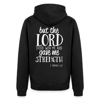 Psalm Gift God Bible Jesus Gospel Christ - Unisex Premium Organic Zip Hoodie - black - Back - Nico (187cm)