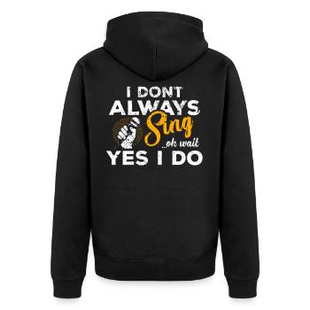 Karaoke - Unisex Premium Bio Zip Hoodie - Schwarz - Hinten - Nico (187cm)