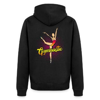 gymnastique - Veste à capuche bio Premium Unisexe - noir - Dos - Nico (187cm)