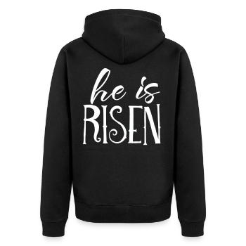 Psalm Gift God Bible Jesus Gospel Christ - Unisex Premium Organic Zip Hoodie - black - Back - Nico (187cm)